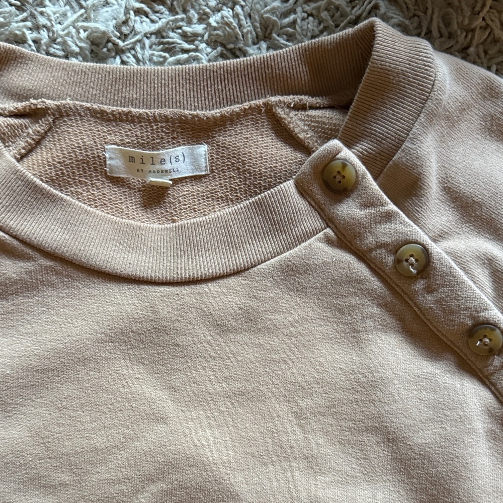 Mile(s) by Madewell Beige Button-Accent Pullover - Picture 2 of 2